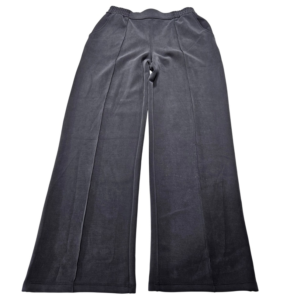 G4free Wide Leg Lounge Pants Charcoal Gray Elastic Waist Comfort Size M